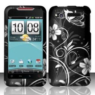 Rubberized White Flowers Design for HTC HTC Merge ADR6325: Cell Phones & Accessories