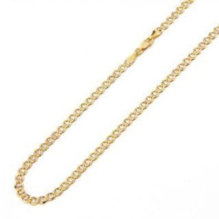 14k Italy Yellow White Gold 2.1mm Mariner Two Tone Link Chain Bracelet 7" Inches: Jewelry