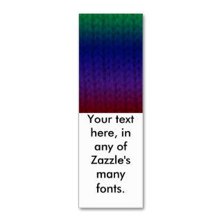Rainbow Stockinette Bookmarks Business Card Templates