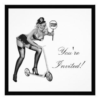 Black & White Style Pin Up Girl 1 Invitations