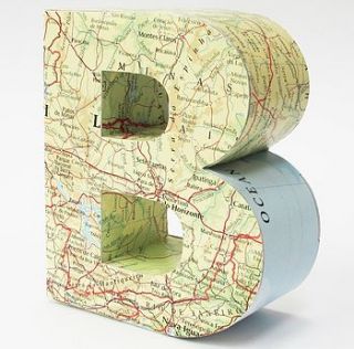 personalised 3d map letter by the letteroom