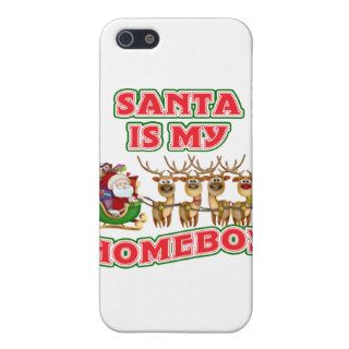 Funny Santa Is My Homeboy Christmas Gift iPhone 5 Cases