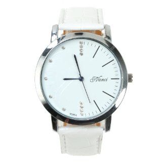 Yesurprise Couple Watches Pu Band Small Round White Face Rome Number Fashion Watch(Women) White at  Women's Watch store.