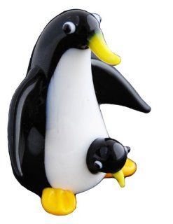 Glasfigur Pinguin mit Baby, jede Figur ein Unikat, Pinguin aus Glas handgefertigt: Küche & Haushalt