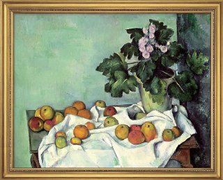 Paul Czanne: 'Stillleben mit pfeln und Primeln', frhe 1890er: Küche & Haushalt