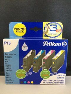 Pelikan kompatible Druckerpatronen T0715 Promopack P13 fr Epson SX400 400 SX405 405 SX410 410 Tintenpatronen incl. 10 Blatt Fotopapier von Toner und Tinten Fuchs: Bürobedarf & Schreibwaren