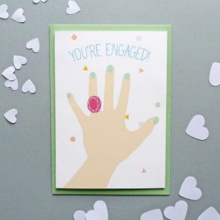 'you're engaged' handmade card by tea & ceremony