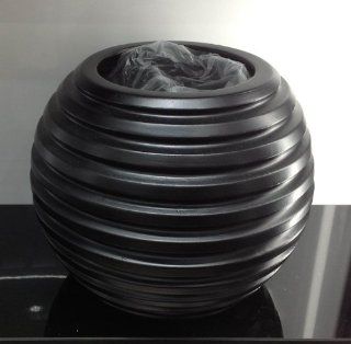 Dekovase Kugel Vase Blumenvase 22 x 17 cm Deko Modern Design Keramik schwarz: Küche & Haushalt