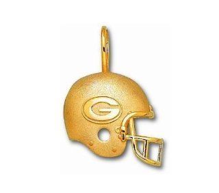 14K Real Gold NFL Green Bay Packers Helmet Charm Pendant: Jewelry
