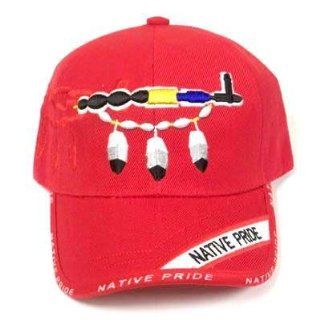 RED NATIVE PRIDE INDIAN EMBROIDERED HAT CAP ADJ NEW : Sports Related Merchandise : Sports & Outdoors