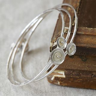 silver stacking bangles by honeybourne jewellery