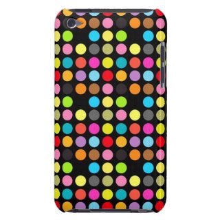 Colorful Polka Dots on Black iPod Touch Case