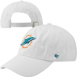 NFL Miami Dolphins '47 Brand Clean Up Adjustable Hat, White, One Size : Sports Fan Baseball Caps : Sports & Outdoors