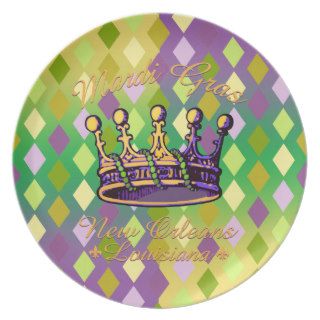 Mardi Gras Crown apparel and gifts Dinner Plate