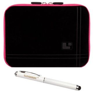 Pink Trim SumacLife Bubble Padded Microsuede Sleeve Protective Carrying Case for Apple iPad Mini 7.9 inch Display Tablet (16GB 32GB 64GB) + Executive Laser Pointer Stylus Pen with LED Light: Computers & Accessories