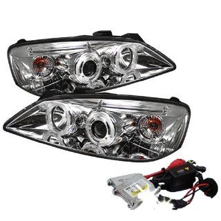 High Performance Xenon HID Pontiac G6 2/4DR CCFL LED ( Replaceable LEDs ) Projector Headlights with Premium Ballast   Black with 10000K Deep Blue HID: Automotive