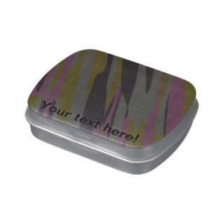 Camouflage texture jelly belly candy tins