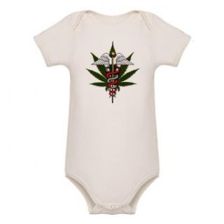 Artsmith, Inc. Organic Baby Bodysuit Medical Marijuana Symbol: Clothing
