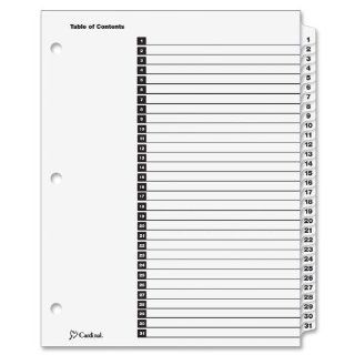 Cardinal by TOPS Products OneStep Index System, 31 Tab, Numbered, White, 1 Set (60113CB) : Binder Index Dividers : Office Products