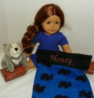 American Girl Doll Pet Dog   Honey Puppy Paw Print Personalized Blanket : Other Products : Everything Else