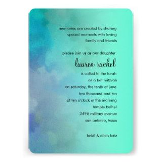 Bat Mitzvah Cool Colors Invitations