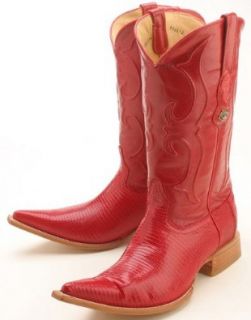 21375 Red Designer Los Altos Genuine Leather Men's Cowboy Boots Pointy Toe 7: Shoes