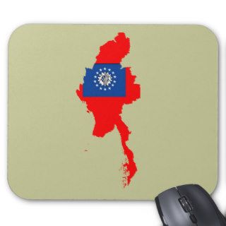 Myanmar flag map mouse pad