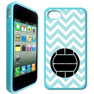 Love Vollyball Aqua Zig Zag Cute Hipster Aqua Silicon Bumper iPhone 4 Case Fits iPhone 4 & iPhone 4S: Cell Phones & Accessories