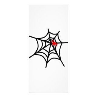 Groovy Red Spider on Web   Halloween Rack Cards