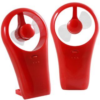 iTALKonline Red Retro Silent Office / Home Light Weight USB Powered Hand Held Desktop Fan Cooler