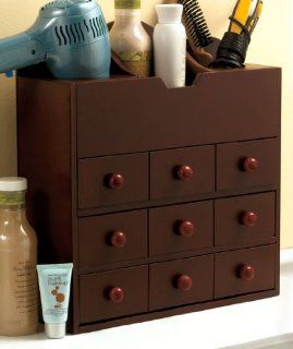 Wooden Hair Care Organizers with Storage Drawers (WALNUT) Kitchen & Dining