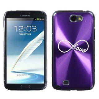 Samsung Galaxy Note 2 II N7100 Purple 2F1091 Aluminum Plated Hard Case Infinity Infinite Love: Cell Phones & Accessories