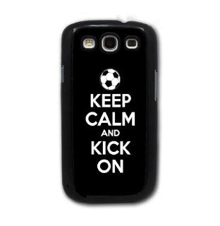 Keep Calm and Kick On   Soccer   Samsung Galaxy S3 Cover, Cell Phone Case   Black: Cell Phones & Accessories