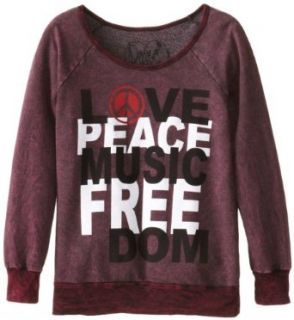 Dirtee Hollywood Girls 7 16 Love Peace Music Pullover: Clothing