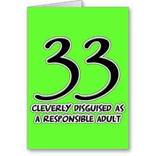 33rd Birthday Disguise Cards