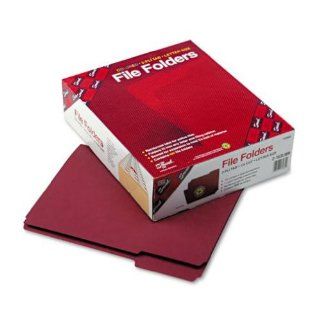Top Tab File Folders, Double Ply Top, 1/3 Cut, Letter, Maroon, 100/Box (SMD13084): Toys & Games