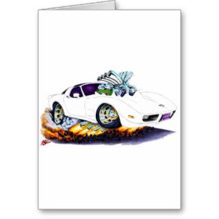 1977 79 Corvette White Car Greeting Cards