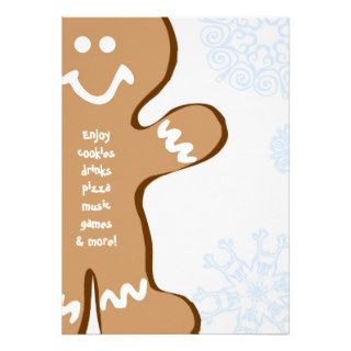 Gingerbread Man Christmas Invitation