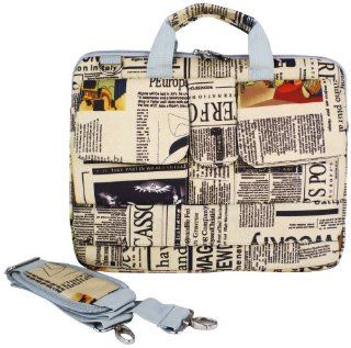 14 inch Newspaper Pattern Laptop Carry Case / Shoulder Messenger Bag / Briefcase for Macbook, Acer, Dell, HP, Sony Notebook: Computers & Accessories