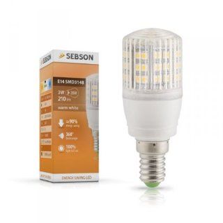 SEBSON E14 LED Lampe 3W 240lm (Ersetzt 25W) [Warm Wei   SMD LED Leuchtmittel   360 Abstrahlwinkel] (ehemals 210lm): Beleuchtung