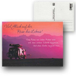 Cartolini Postkarte Karte Sprche Zitate 15,5 x 11,5 cm Viel Glck auf der Reise des Lebens Bürobedarf & Schreibwaren