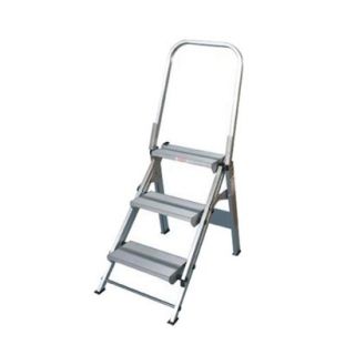 Xtend & Climb Extra Wide 3 Step Ladder  Silvertone