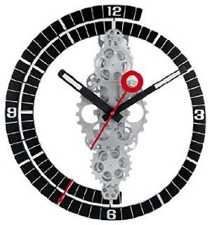 Silea 222/8551 Wanduhr, mit sichtbarem Uhrwerk, Durchmesser 60 cm, Kunststoff: Küche & Haushalt