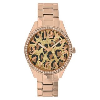Merona® Animal Print Dial Watch,Rose Gold Br
