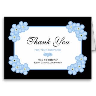 Blank Sympathy Thank You Note Card   Forget Me Not