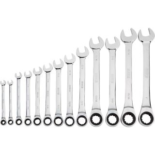 Klutch Ratcheting Wrench Set — 13-Pc., SAE 1/4in.–1in.  Flex   Ratcheting Wrench Sets