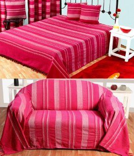 Homescapes Kissenhlle Morocco in Streifen Design Kissenbezug 45 x 45 cm aus 100% reiner Baumwolle mit Reiverschluss in pink: Küche & Haushalt