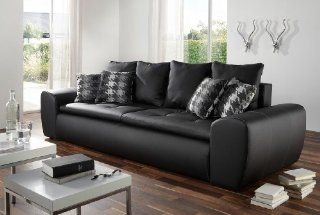 Big Sofa Nuevo 265x100 cm Schwarz Couch mit Schlaffunktion: Küche & Haushalt