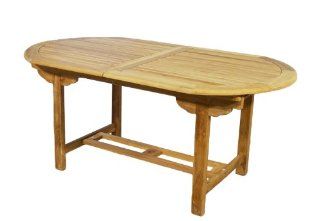 DIVERO Tisch Teak Gartentisch Holztisch Holz 170/230 cm massiv ausziehbar oval: Garten