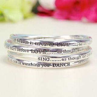 set of four meaningful words bangles by lisa angel
